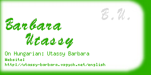 barbara utassy business card